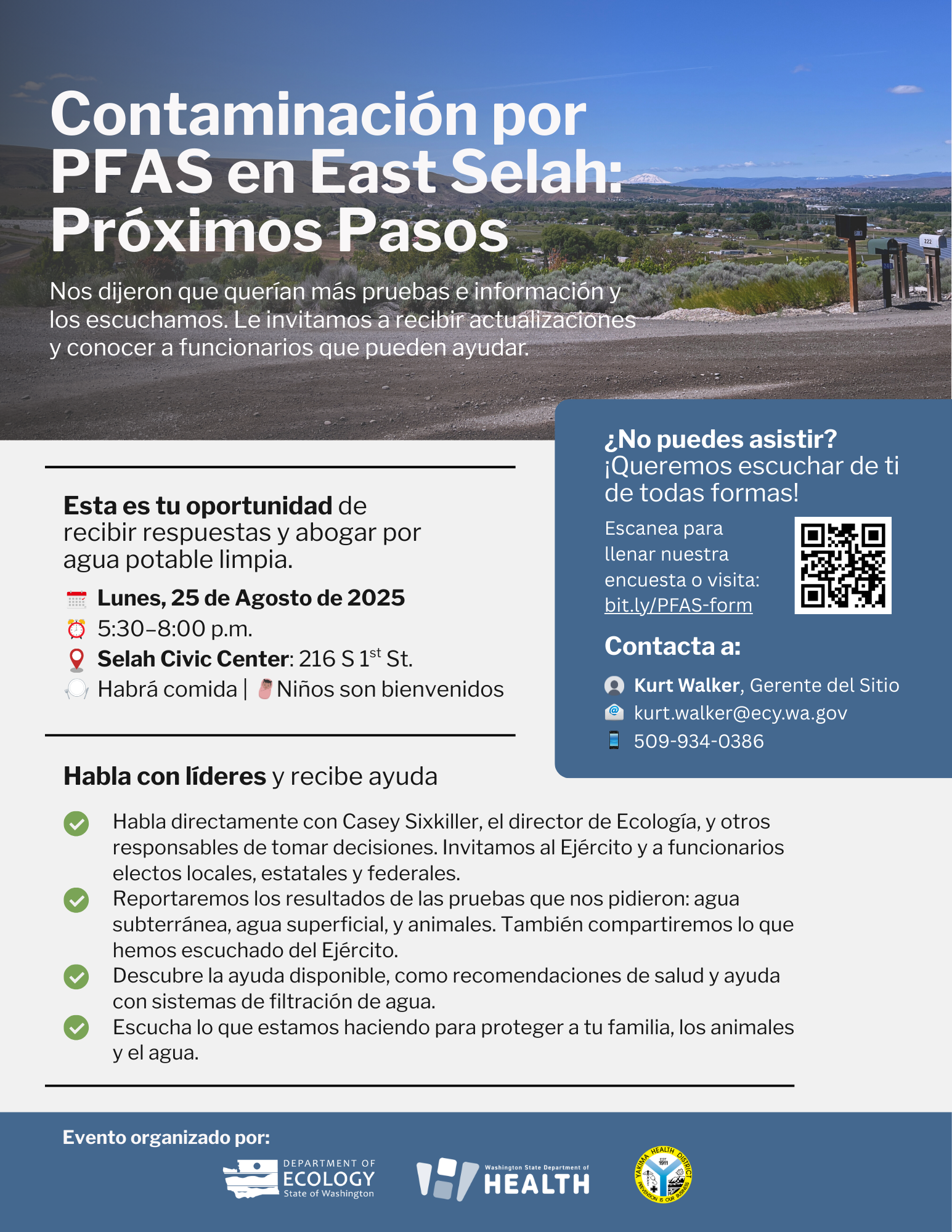 PFAS en el agua potable de East Selah – Washington State Department of Ecology (.gov)